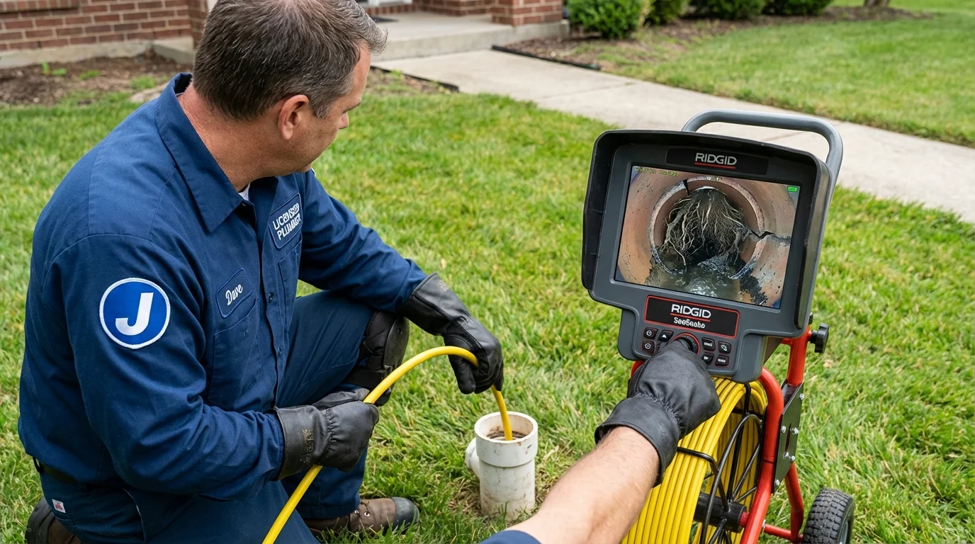 Sewer camera inspection being performed by Johns Plumbing LLC in Pine Plains